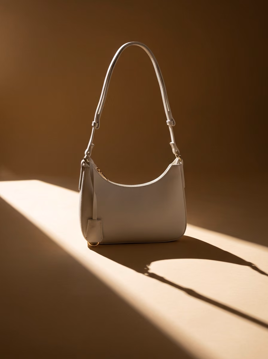 The Smooth Slouchy Shoulder Bag in Ivory, shoulder hobo